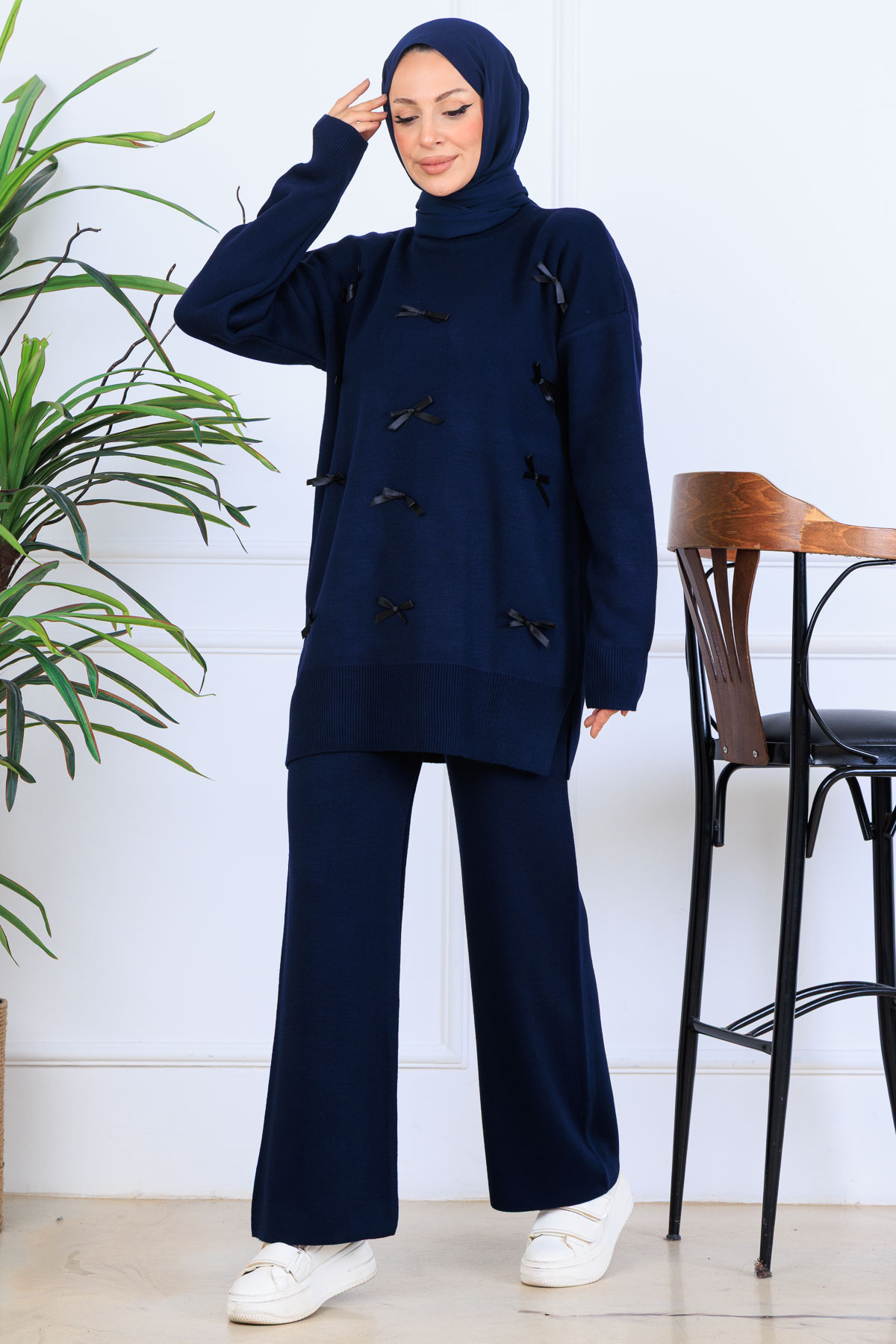 Bow Detailed Knitwear Set