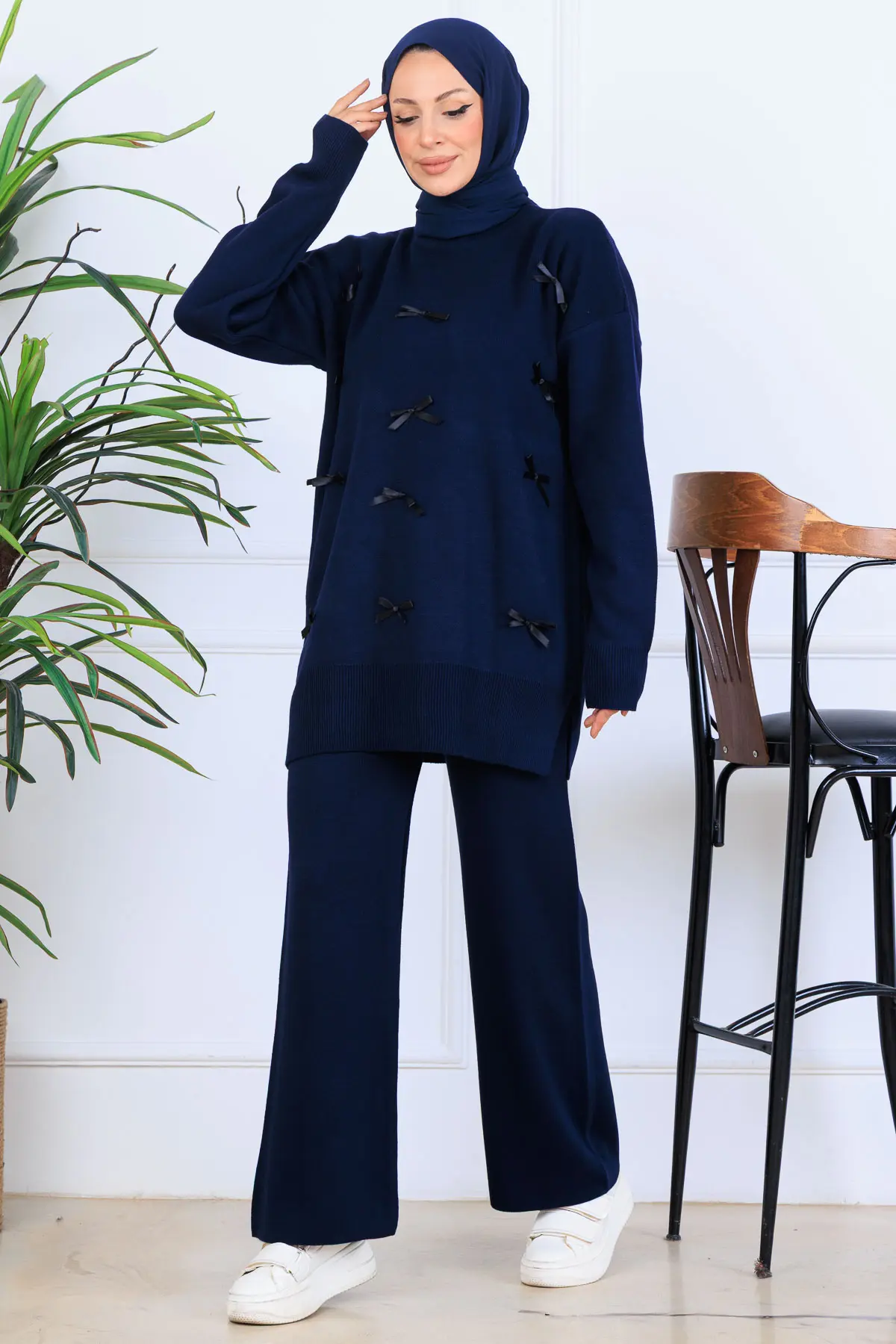 Bow Detailed Knitwear Set