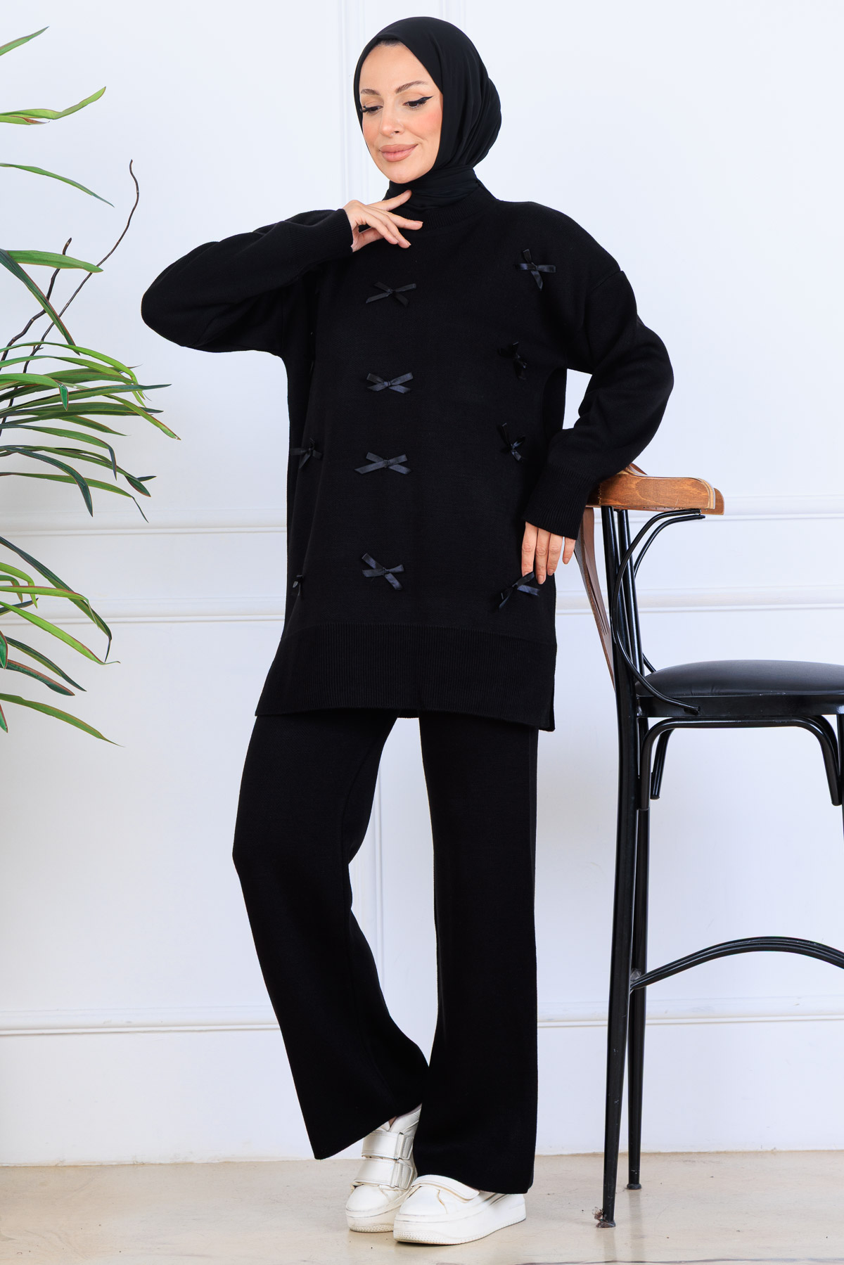 Bow Detailed Knitwear Set