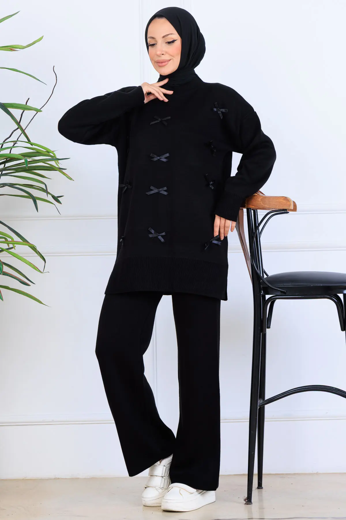 Bow Detailed Knitwear Set