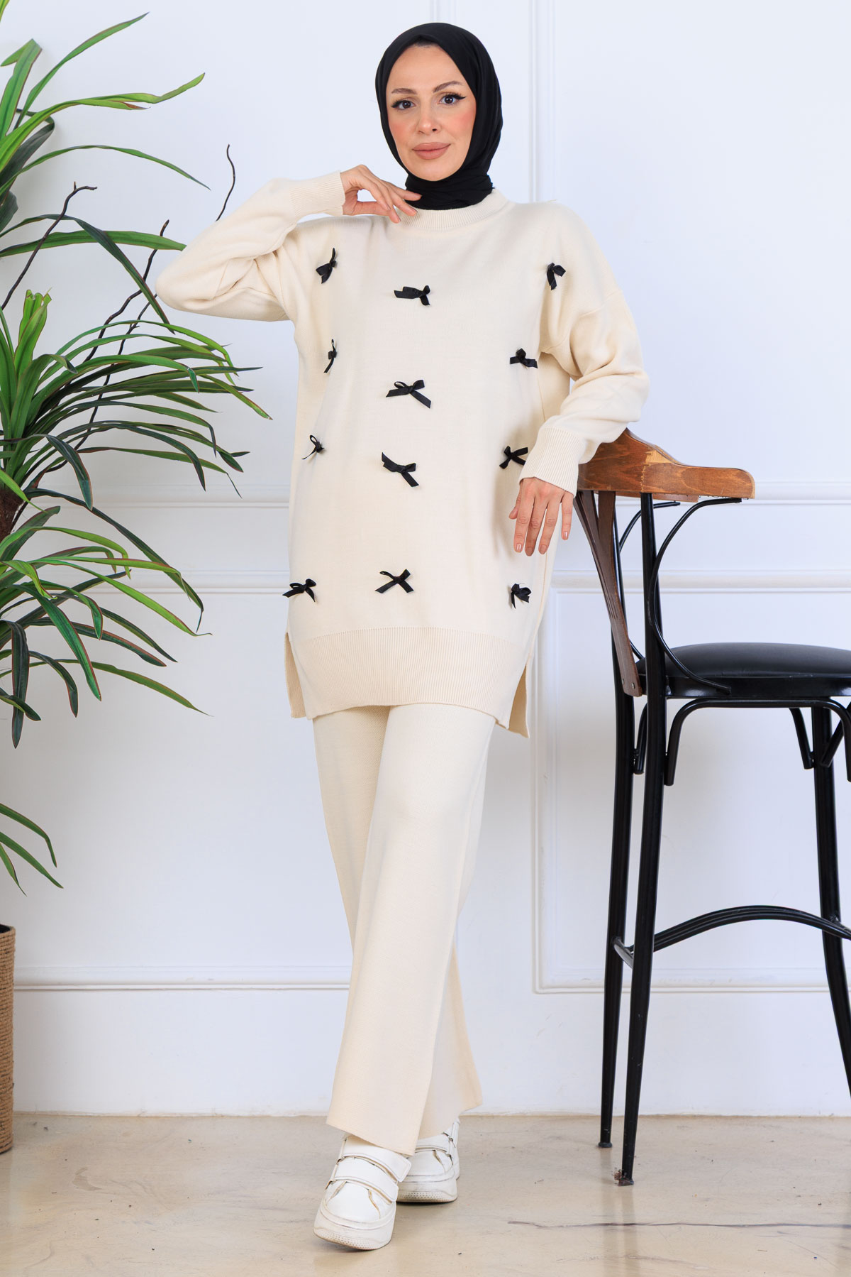 Bow Detailed Knitwear Set