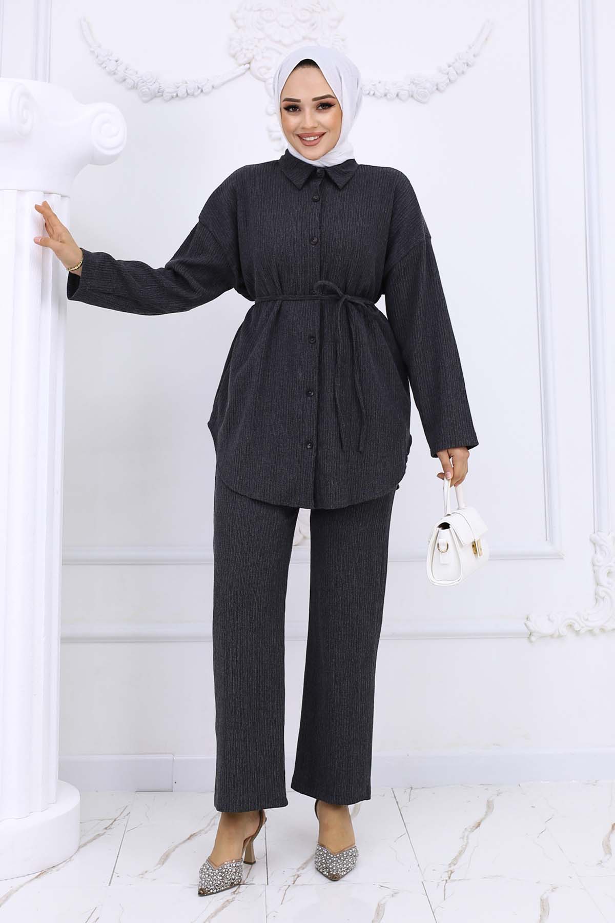 Bürümcük Double Suit With Waist Belt