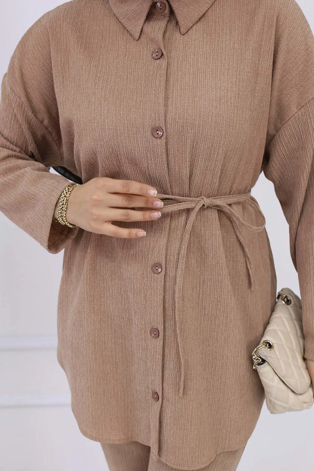 Bürümcük Double Suit With Waist Belt-detail