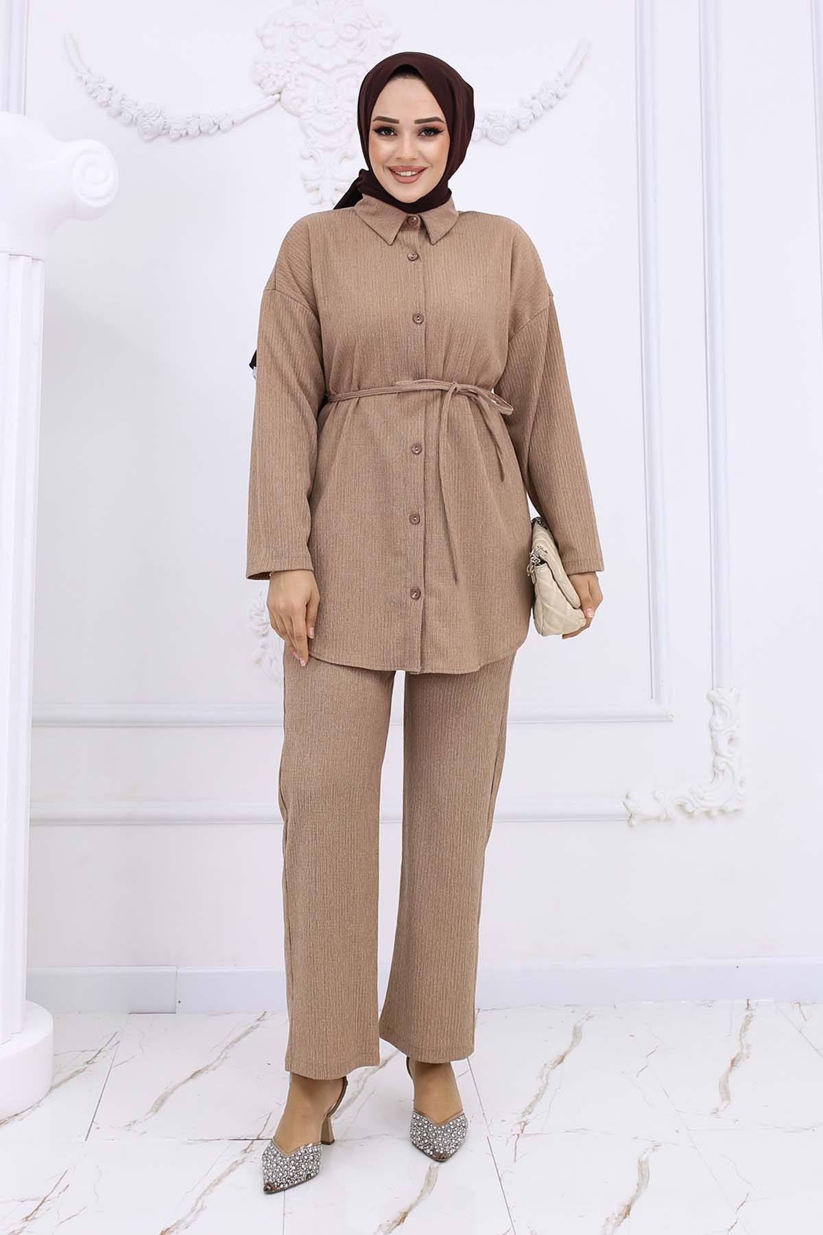 Bürümcük Double Suit With Waist Belt