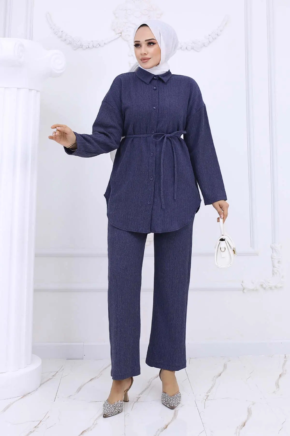 Bürümcük Double Suit With Waist Belt-detail