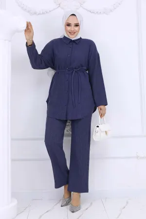 Bürümcük Double Suit With Waist Belt