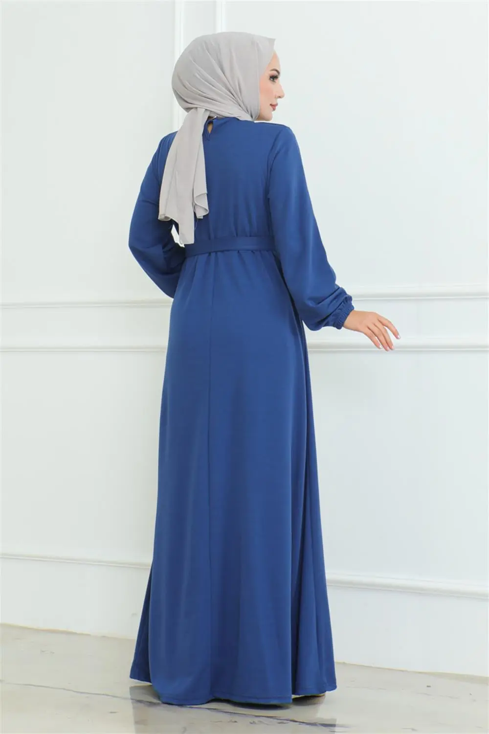 Button Detailed Belted Dress-detail