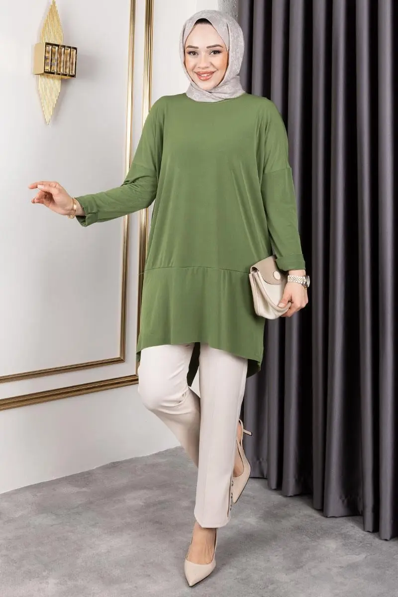 Button Detailed Crepe Trousers-detail