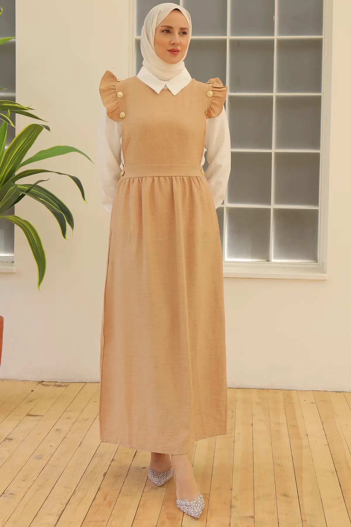 Button Detailed Double Dress-detail