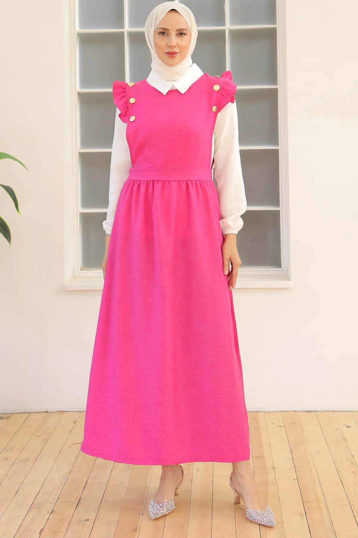 Button Detailed Double Dress-detail