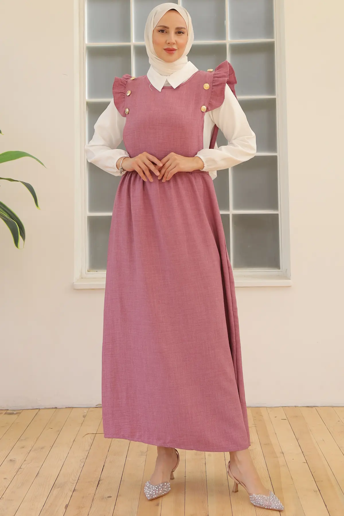 Button Detailed Double Dress-detail