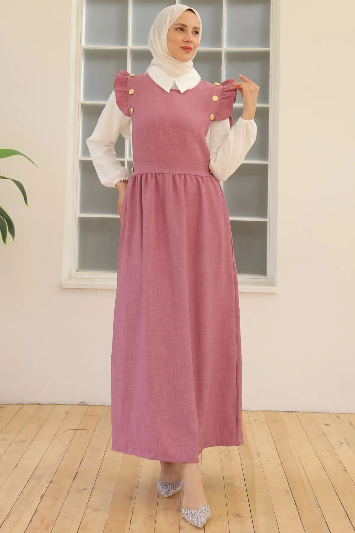 Button Detailed Double Dress-detail