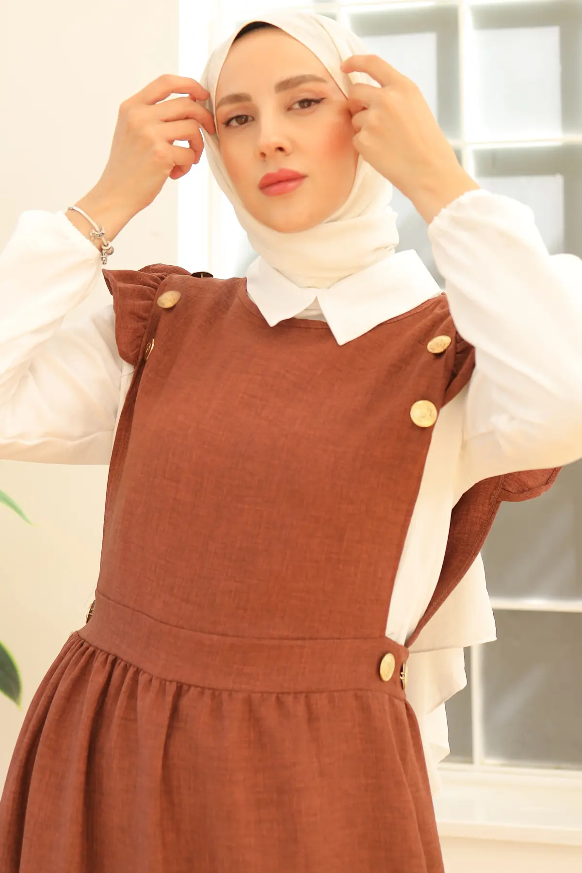 Button Detailed Double Dress-detail