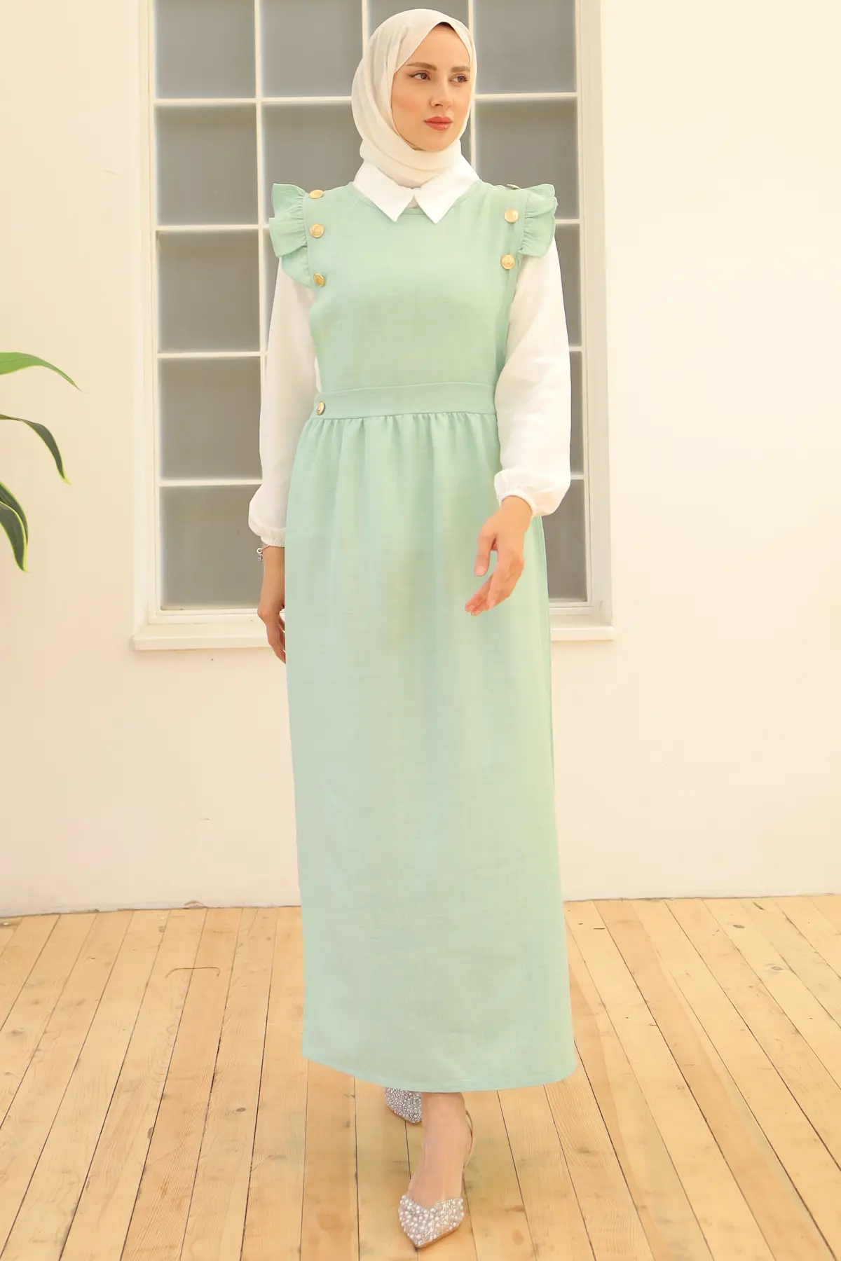 Button Detailed Double Dress-detail