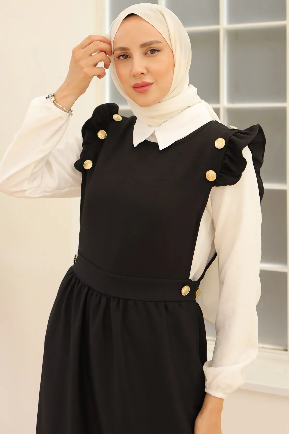 Button Detailed Double Dress-detail