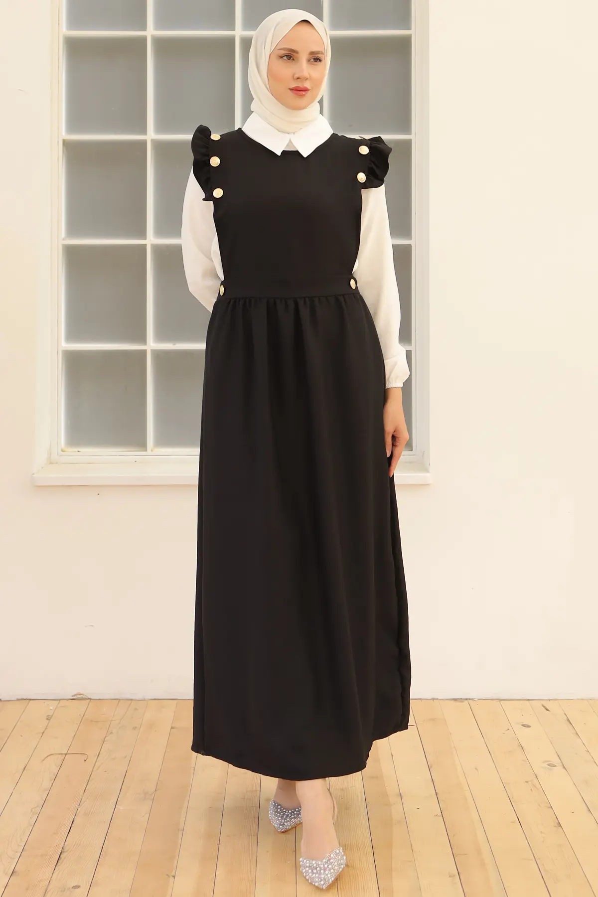 Button Detailed Double Dress-detail