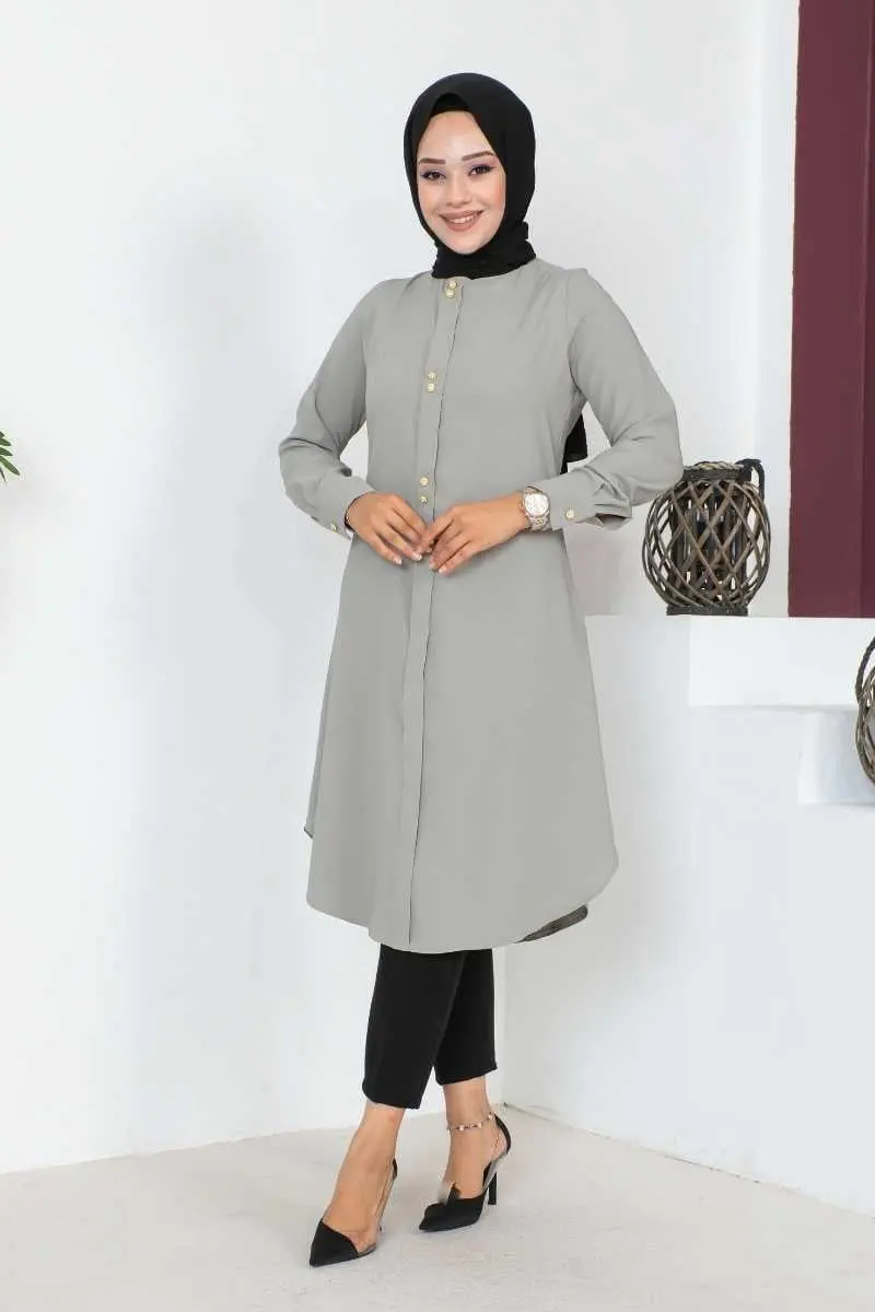 Button Detailed Hijab Tunic-detail