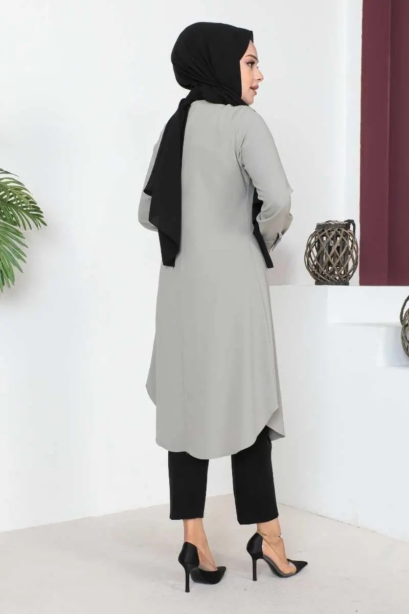 Button Detailed Hijab Tunic-detail