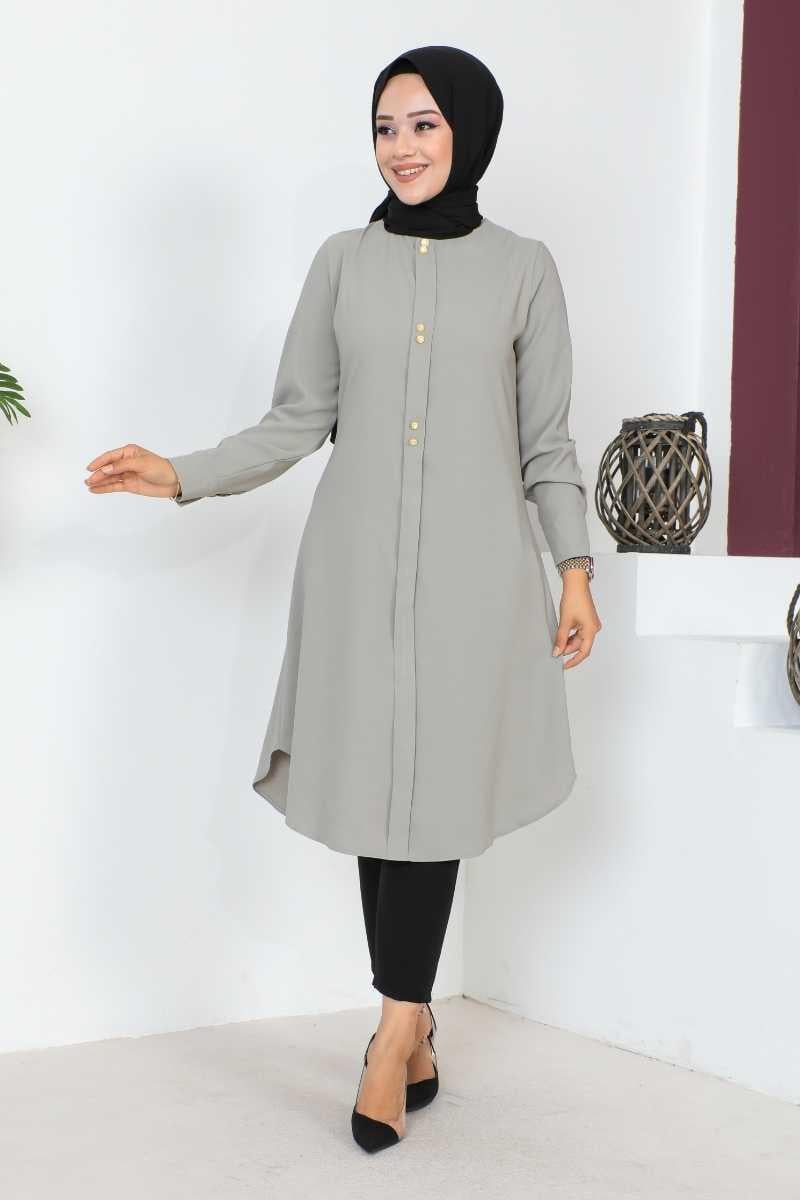 Button Detailed Hijab Tunic