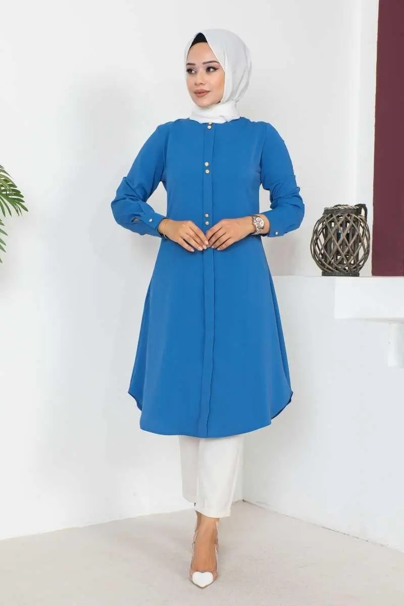 Button Detailed Hijab Tunic-detail