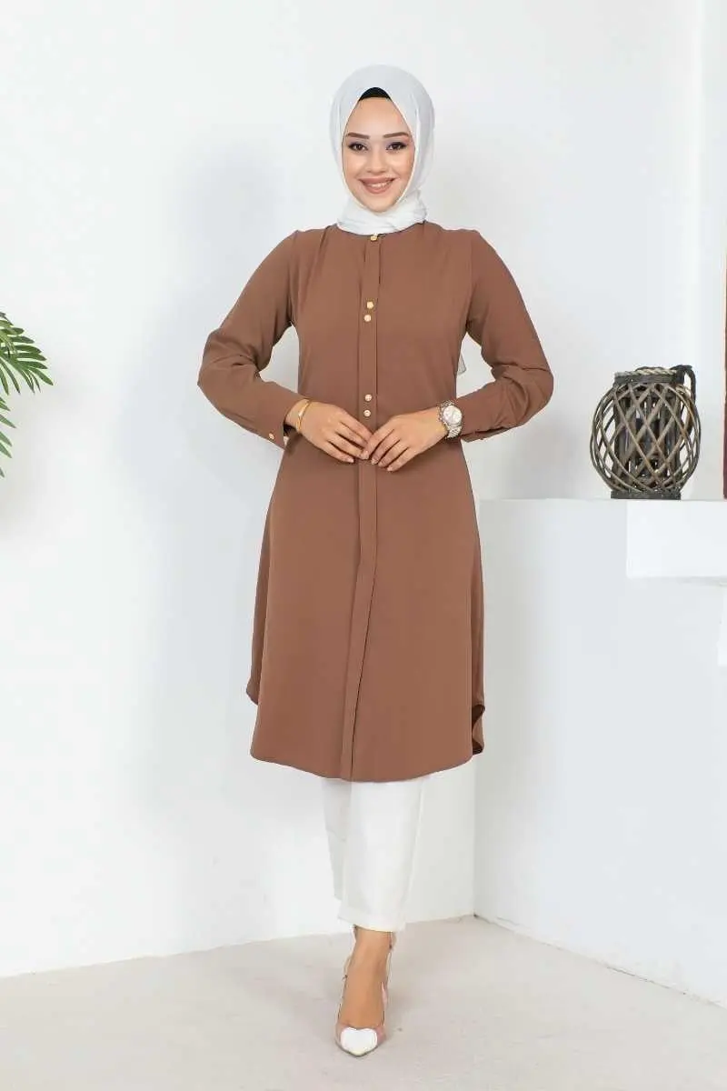 Button Detailed Hijab Tunic-detail