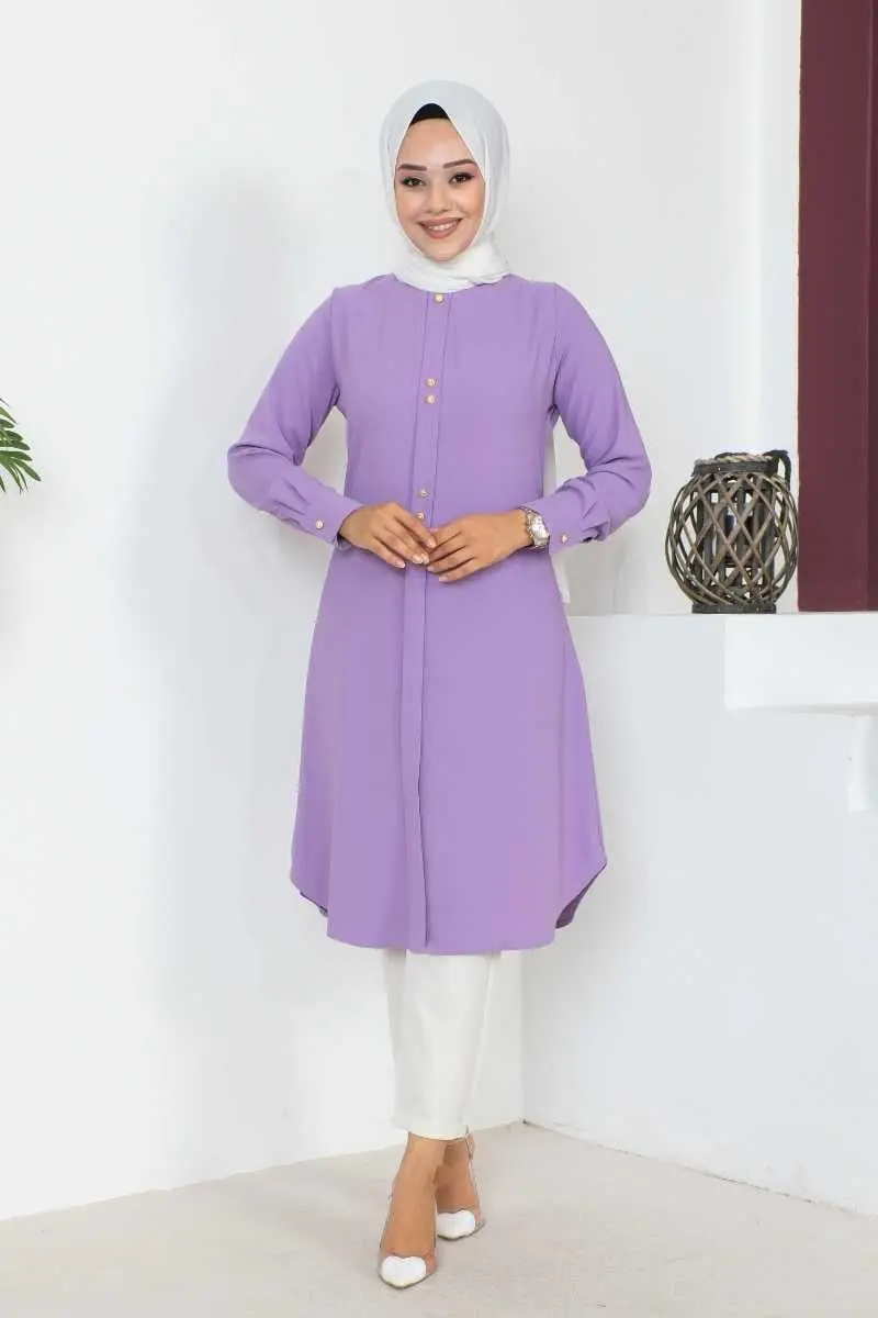Button Detailed Hijab Tunic-detail