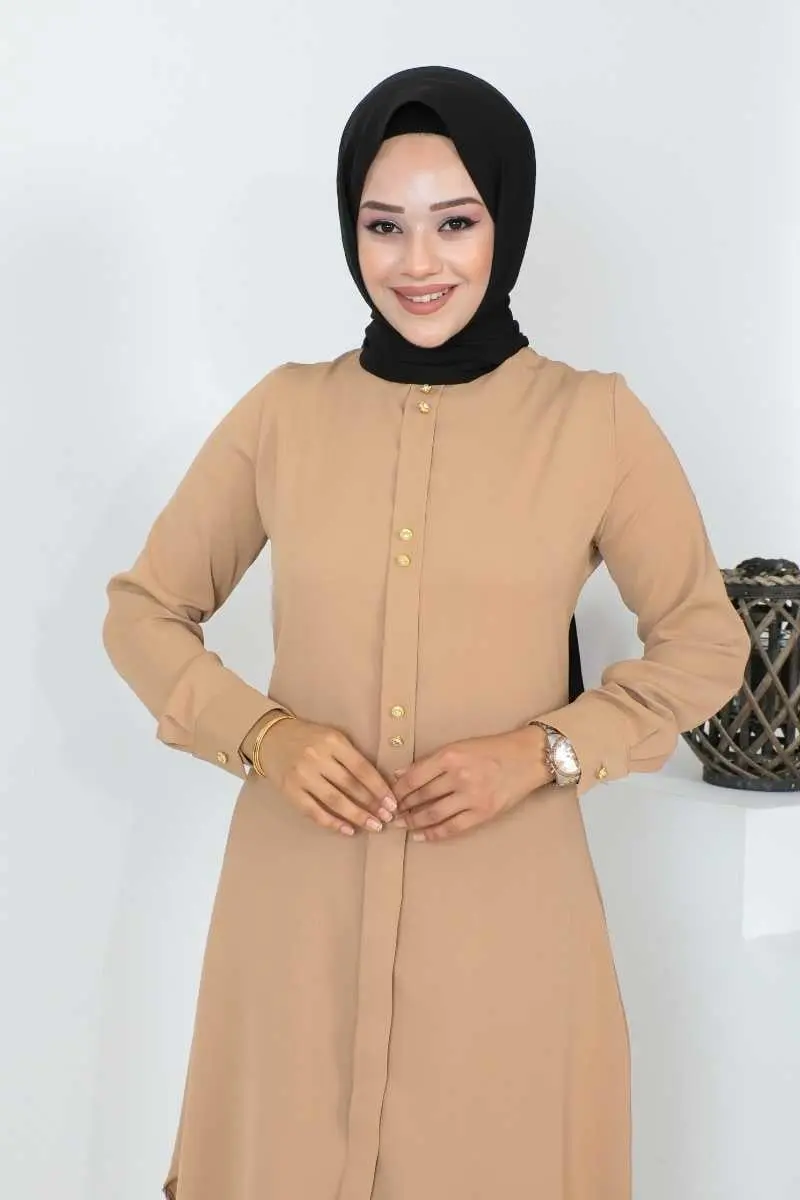 Button Detailed Hijab Tunic-detail