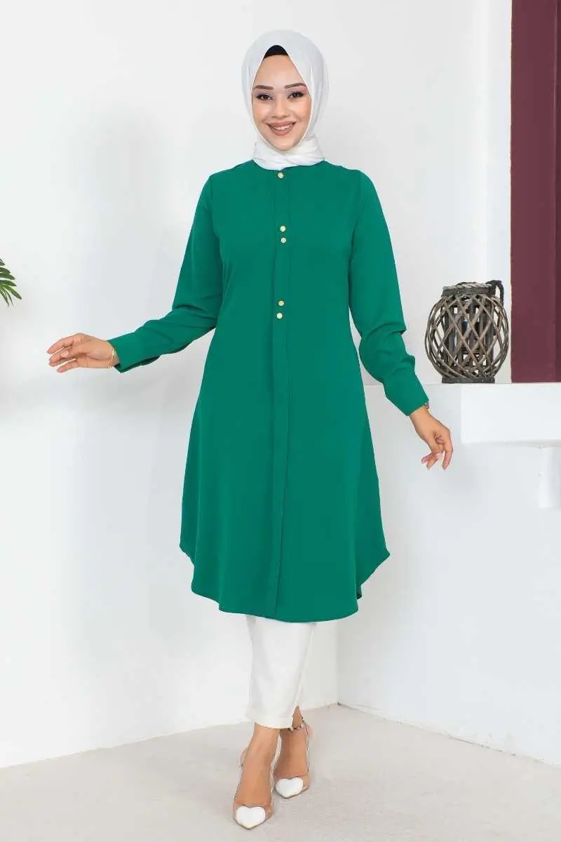 Button Detailed Hijab Tunic-detail