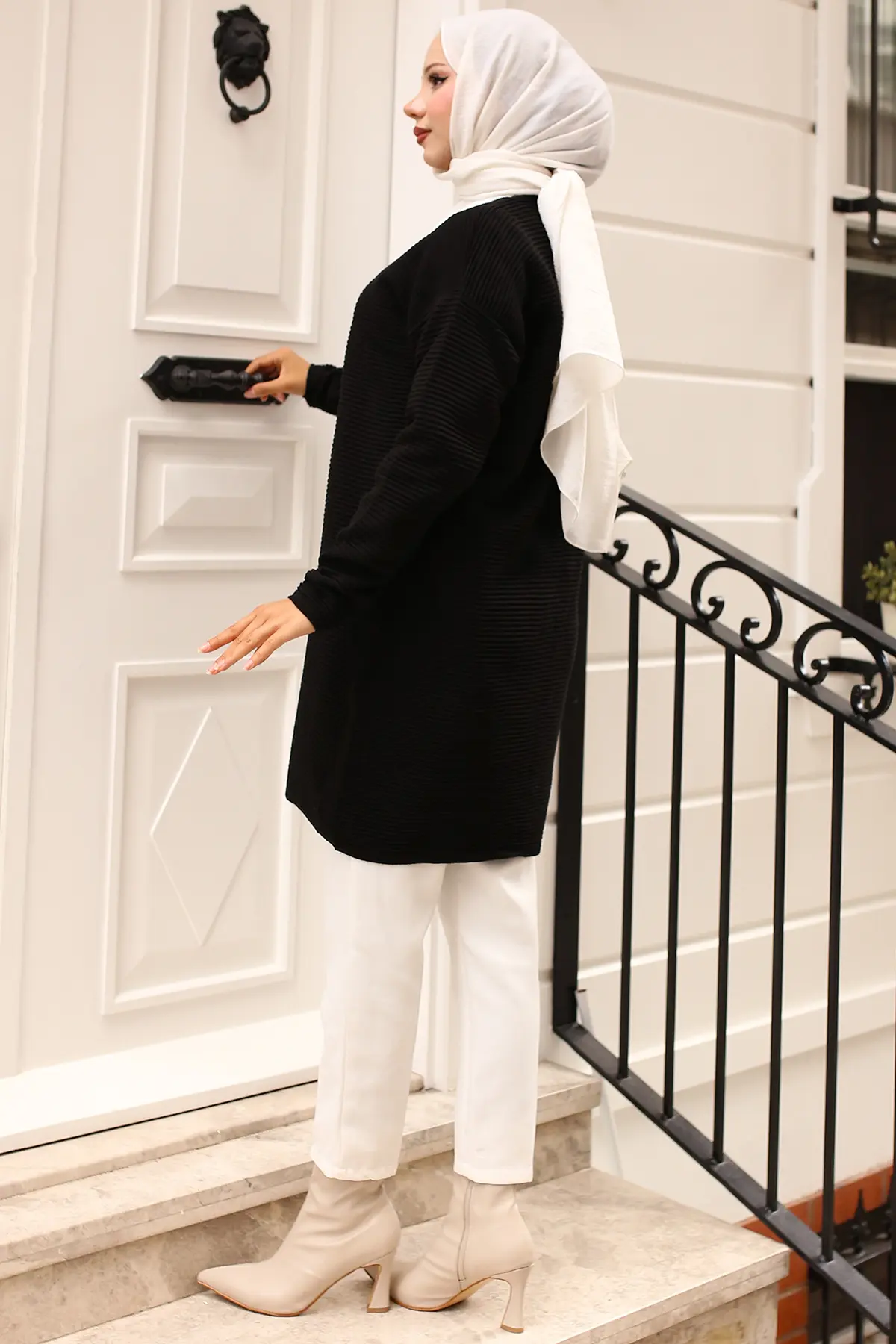 Button Detailed Ribbed Cardigan-detail