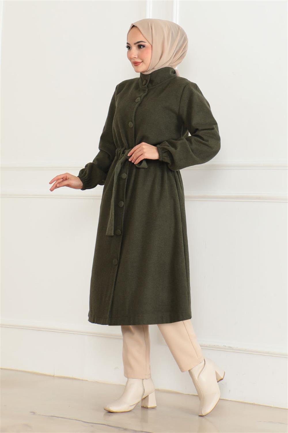 Button Detailed Stash Coat