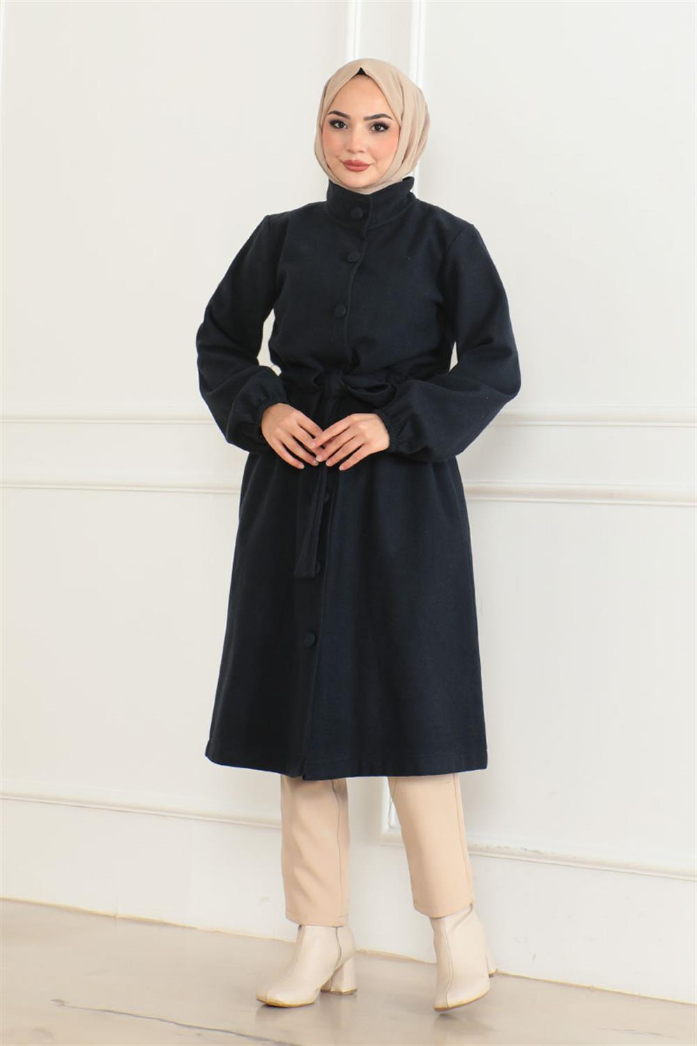 Button Detailed Stash Coat