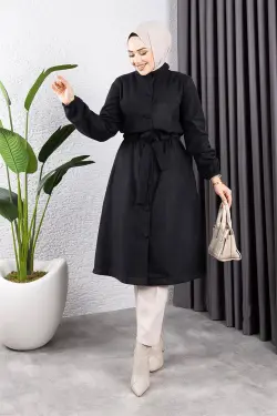 Button Detailed Stash Coat