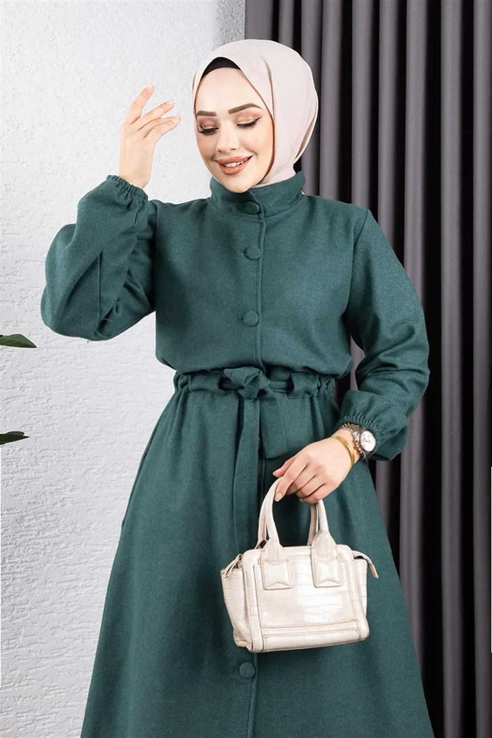 Button Detailed Stash Coat-detail