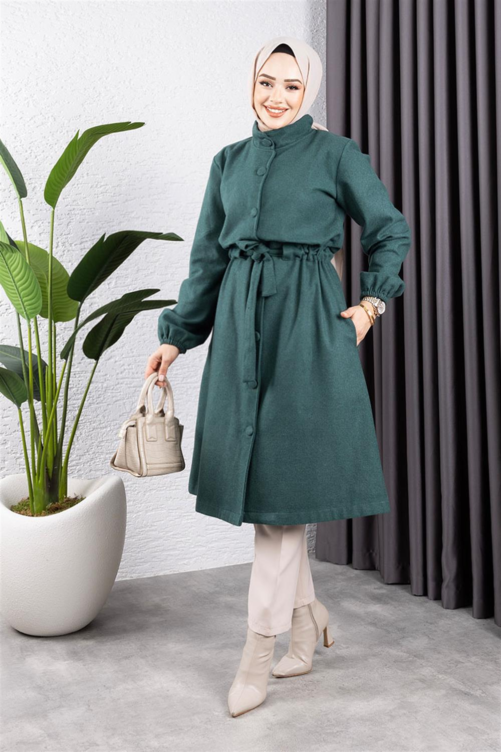 Button Detailed Stash Coat