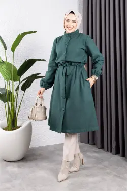 Button Detailed Stash Coat