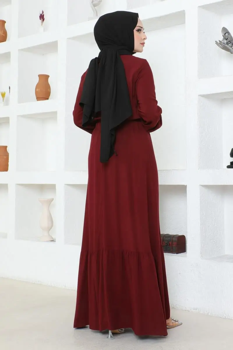 Button Detailed Viscose Dress-detail