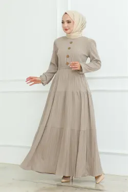 Button Detailed Wrap Dress