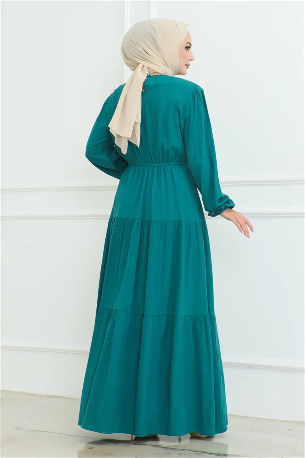 Button Detailed Wrap Dress-detail