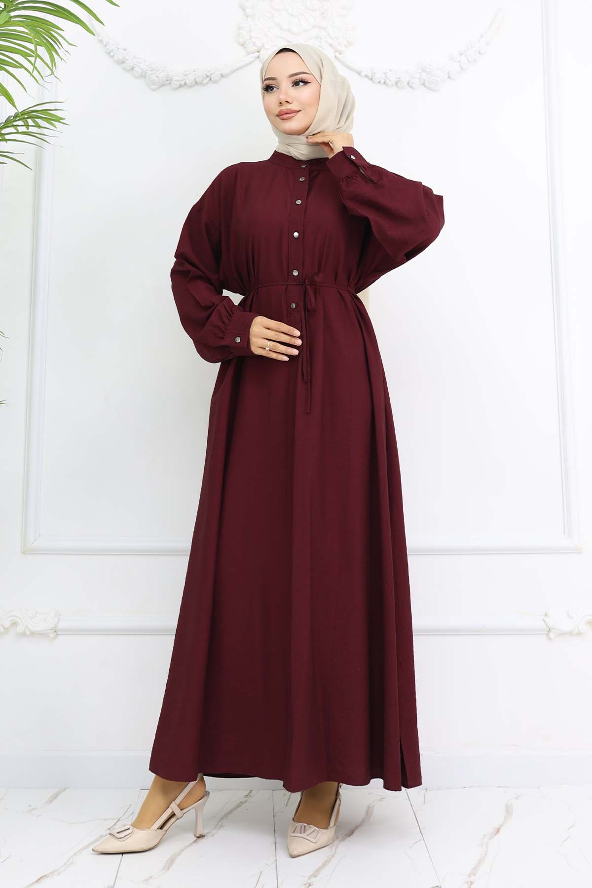 Button Front Tie Dress