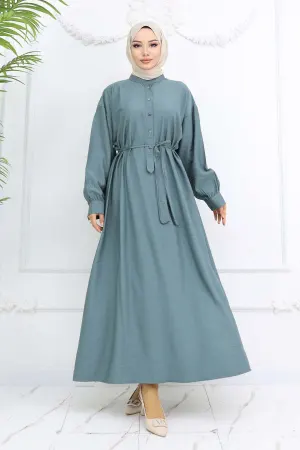 Button Front Tie Dress