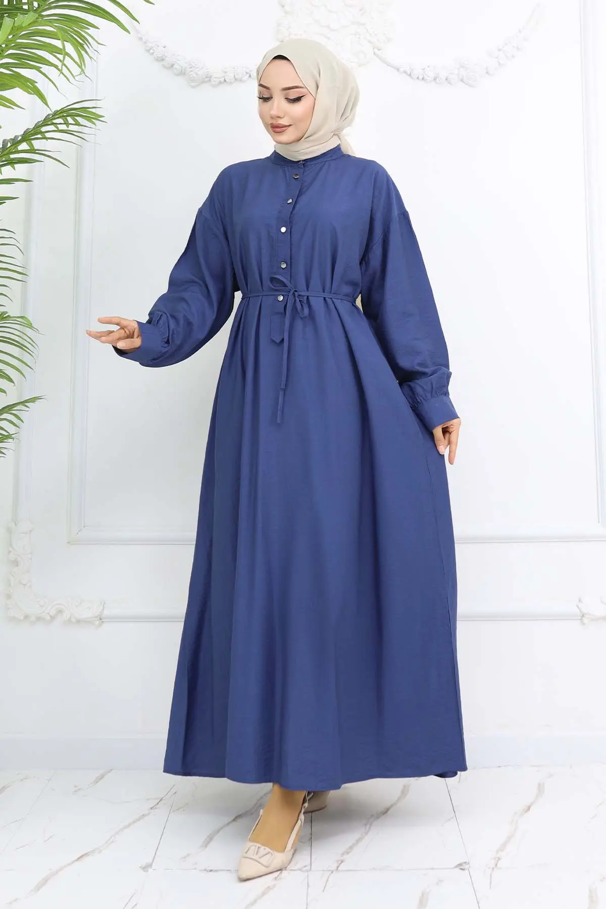 Button Front Tie Dress-detail