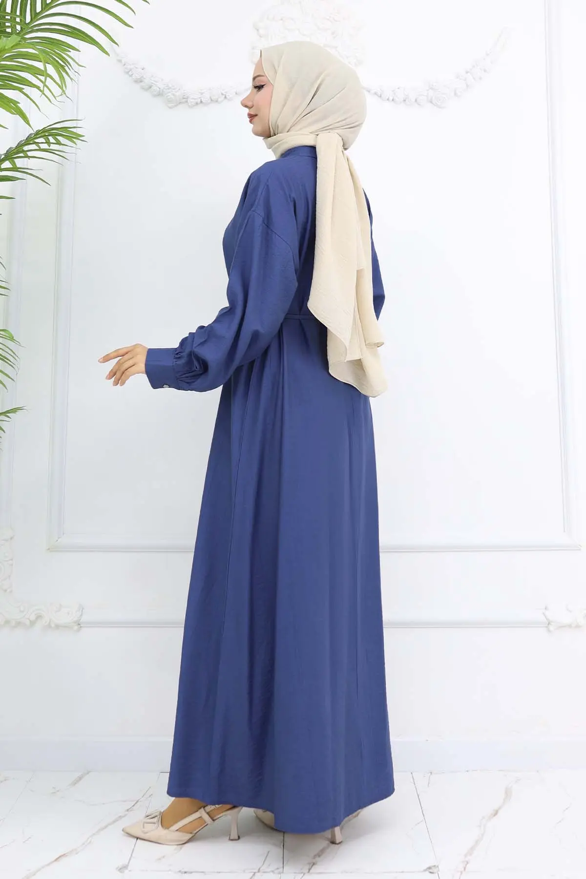 Button Front Tie Dress-detail