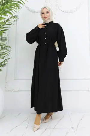 Button Front Tie Dress