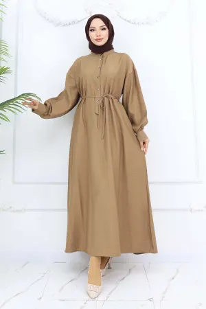 Button Front Tie Dress