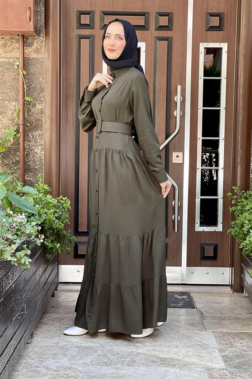 Buttoned Hijab Dress