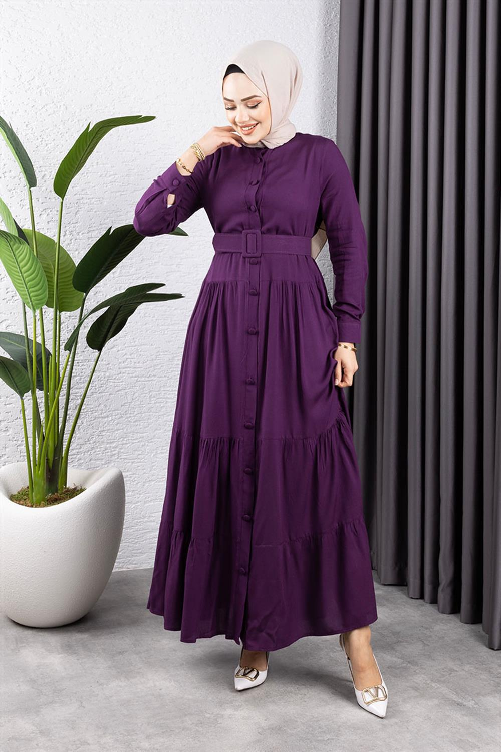 Buttoned Hijab Dress