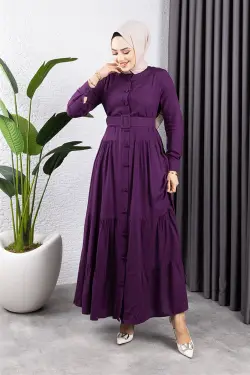 Buttoned Hijab Dress