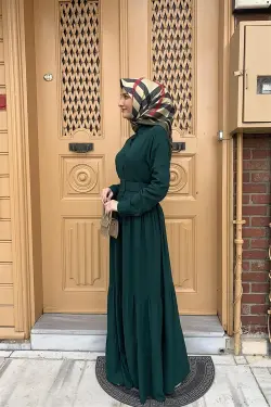 Buttoned Hijab Dress