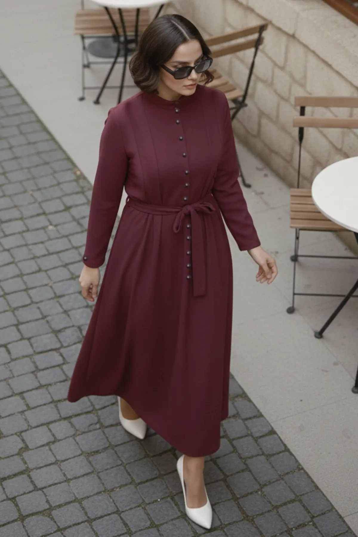 Buttoned Hijab Dress-detail