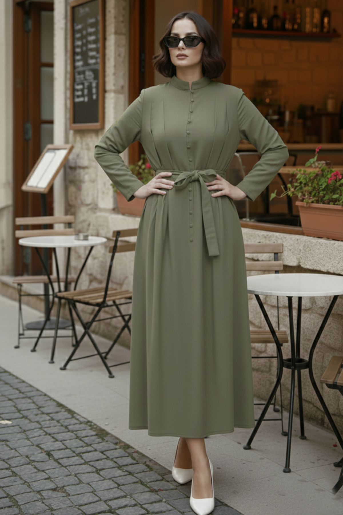 Buttoned Hijab Dress